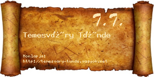 Temesváry Tünde névjegykártya